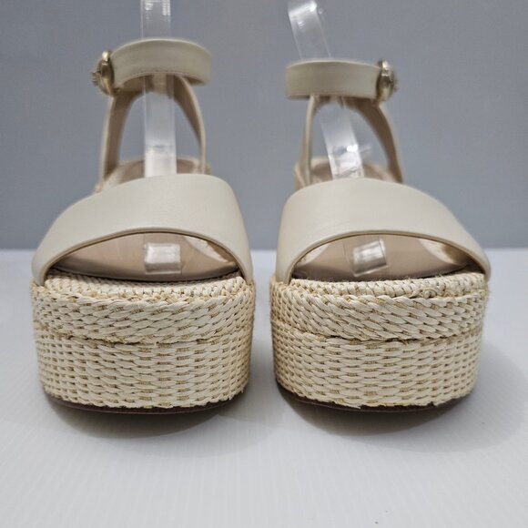 NEW Sam Edelman Immie Sandal Womens 10 Chunky Platform Block Heel Cream Leather - Picture 6 of 13